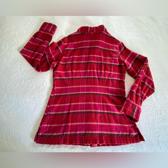 Patagonia Red Pink plaid Fjord Flannel Shirt Size 6 long sleeve Organic cotton - Picture 8 of 13